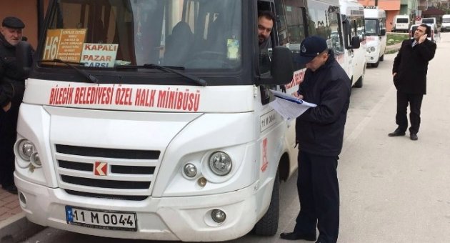 Bilecik Belediyesi Zabıta Müdürlüğü’nden Şehir İçi Halk Dolmuşu Denetimleri