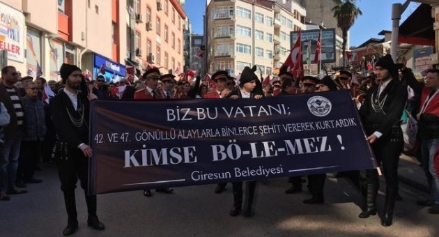Giresun’da Teröre Karşı Birlik Yürüyüşü